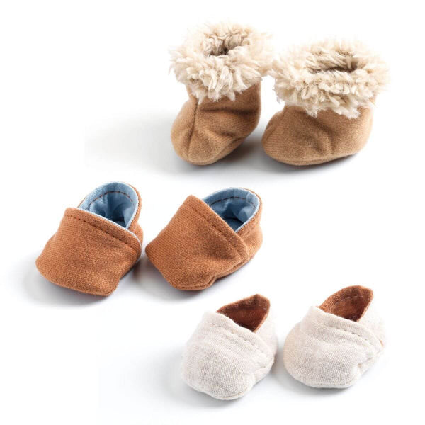 3 paires de chaussons pour poup e Pomea