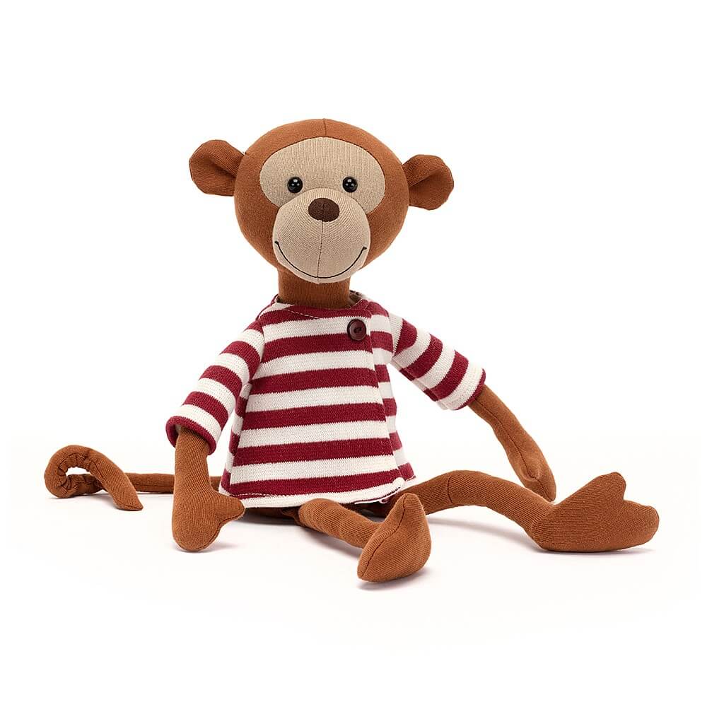 Peluche Madison le singe en chandail ray